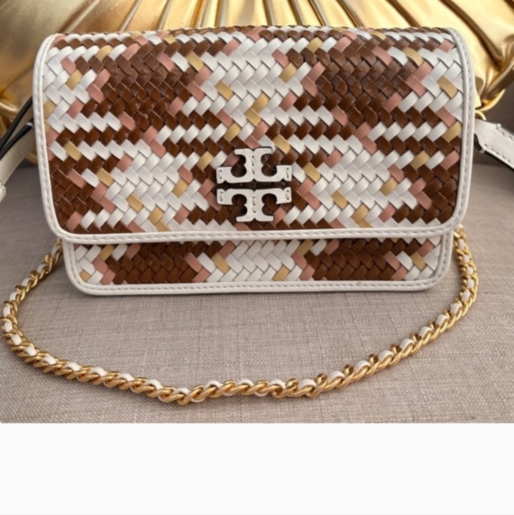 Tory Burch Multicolor Woven Leather Crossbody Bag